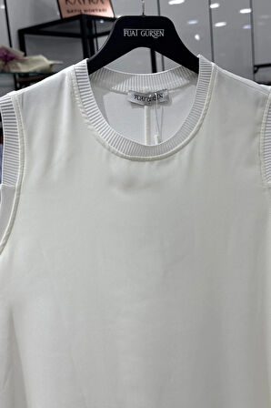 FUAT GÜRŞEN Tunik 25Y-3311 Ekru