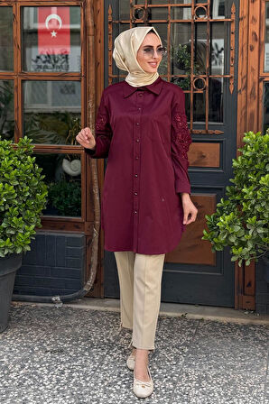 FUAT GÜRŞEN Tunik 25Y-3320 Bordo