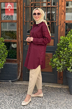 FUAT GÜRŞEN Tunik 25Y-3320 Bordo