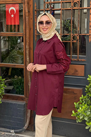 FUAT GÜRŞEN Tunik 25Y-3320 Bordo