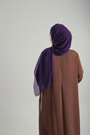 Mor Pratik Hazır Geçmeli Bone Şal Şifon Geçmeli İki Bantlı Çapraz 1460_22