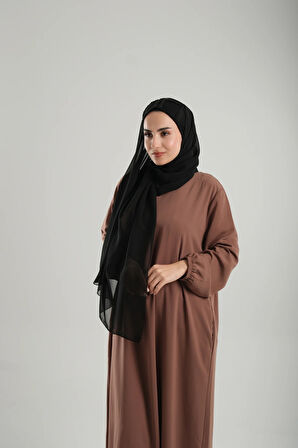 Siyah Arkadan Bağlamalı Abiye Şal Şifon Kare Desenli Taşlı 1900_01