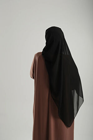 Siyah Arkadan Bağlamalı Abiye Şal Şifon Kare Desenli Taşlı 1900_01