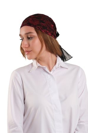 Bordo Dantelli Fiyonklu Pratik Bone Kabartma Dokulu Jakar Desenli 2420_16