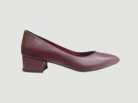 MTD KADIN KISA KALIN TOPUKLU HAKİKİ DERİ AYAKKABI BORDO