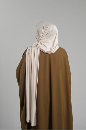 Bej Pratik Hazır Geçmeli Şal Viskon Önü Süngerli Penye Şal 2202_12