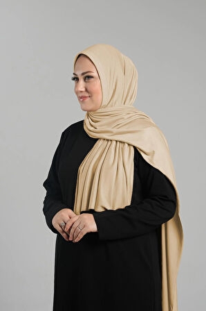 Sütlü Kahve Pratik Hazır Geçmeli Şal Viskon Önü Süngerli Penye Şal 2202_26