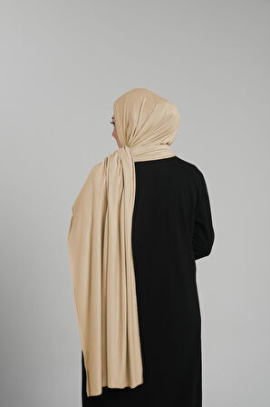 Sütlü Kahve Pratik Hazır Geçmeli Şal Viskon Önü Süngerli Penye Şal 2202_26