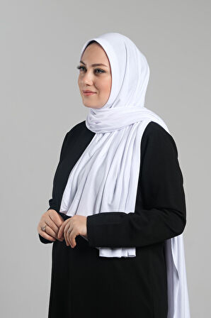 Beyaz Pratik Hazır Geçmeli Şal Viskon Önü Süngerli Penye Şal 2202_42