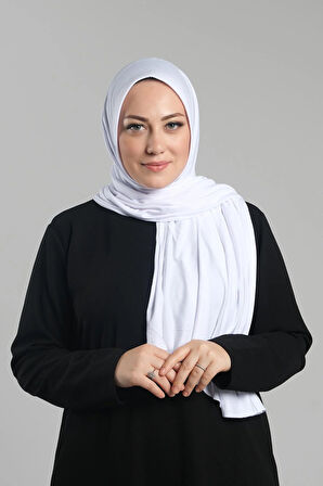 Beyaz Pratik Hazır Geçmeli Şal Viskon Önü Süngerli Penye Şal 2202_42