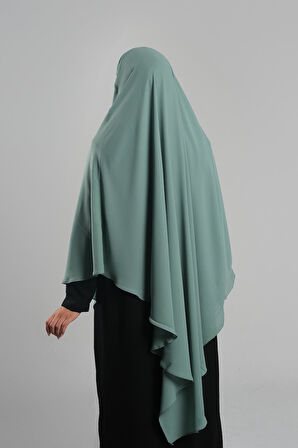 Mint Yeşili Pratik Hazır Geçmeli Tesettür Eşarp Krep Bağcıklı Sufle Hijab 2313_13