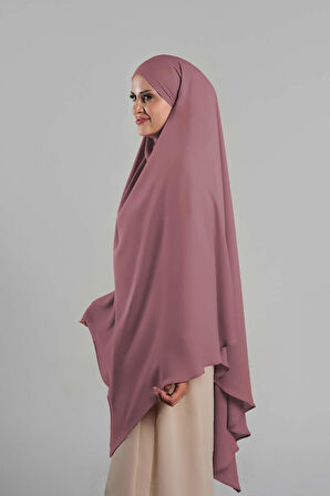 Gül Kurusu Pratik Hazır Geçmeli Tesettür Eşarp Krep Bağcıklı Sufle Hijab 2313_18