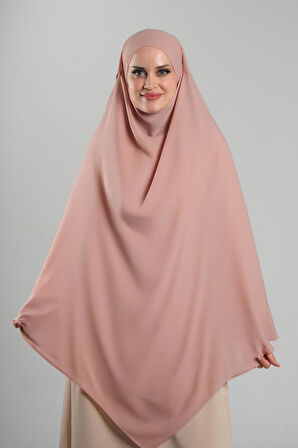 Yavruağzı Pratik Hazır Geçmeli Tesettür Eşarp Krep Bağcıklı Sufle Hijab 2313_35