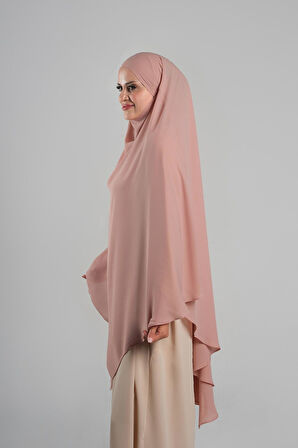 Yavruağzı Pratik Hazır Geçmeli Tesettür Eşarp Krep Bağcıklı Sufle Hijab 2313_35