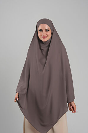 Koyu Vizon Pratik Hazır Geçmeli Tesettür Eşarp Krep Bağcıklı Sufle Hijab 2313_38