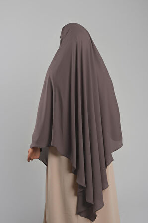 Koyu Vizon Pratik Hazır Geçmeli Tesettür Eşarp Krep Bağcıklı Sufle Hijab 2313_38