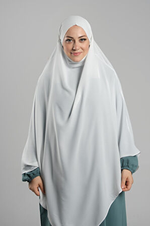 Krem Pratik Hazır Geçmeli Tesettür Eşarp Krep Bağcıklı Sufle Hijab 2313_40