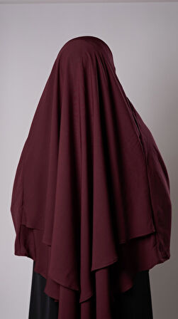 Bordo Pratik Hazır Geçmeli Tesettür Eşarp Krep Bağcıklı Çift Katlı Sufle Hijab 2314_16