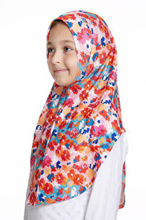 Pembe Pratik Hazır Geçmeli Genç Tesettür Bone Jakar Desenli Hijab 2408_04