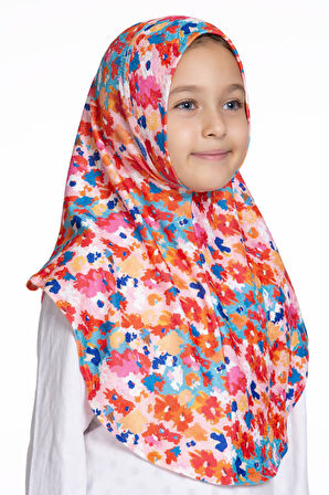 Pembe Pratik Hazır Geçmeli Genç Tesettür Bone Jakar Desenli Hijab 2408_04