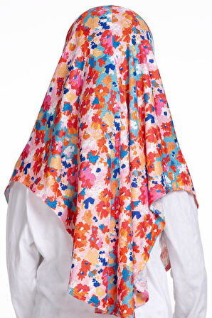 Pembe Pratik Hazır Geçmeli Genç Tesettür Bone Jakar Desenli Hijab 2408_04