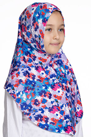 İndigo Pratik Hazır Geçmeli Genç Tesettür Bone Jakar Desenli Hijab 2408_24