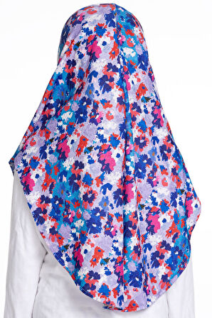 İndigo Pratik Hazır Geçmeli Genç Tesettür Bone Jakar Desenli Hijab 2408_24