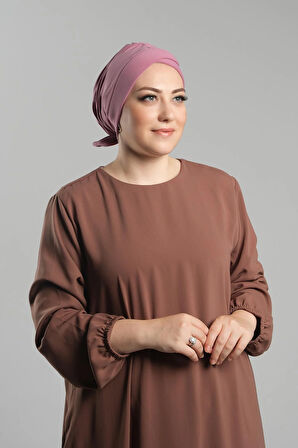 Gül Kurusu Pratik Hazır Geçmeli Fiyonklu Bone Sandy Çift Taraflı Çapraz 3007B_18