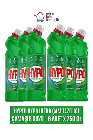 Hyper Hypo Çamaşır Suyu Ultra 750 Gr X 6 Adet - Çam Tazeliği krtmkmya6