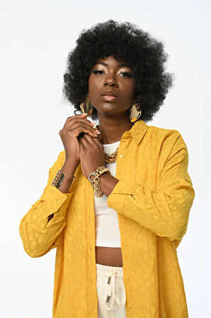 KADIN OVERSIZE DESENLİ ŞİFON İNCE GÖMLEK