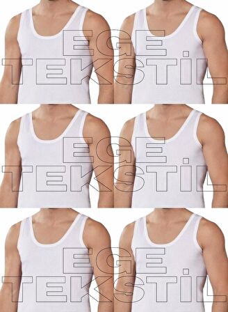 Ekonomik Pamuklu Erkek Beyaz Atlet 6 Adet