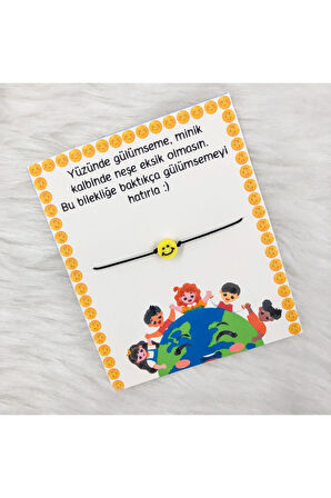 Gülen Emoji Gülümseme Bilekliği (10 Adet)