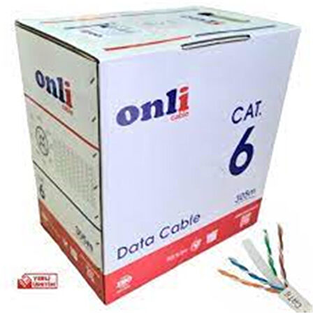 Onli U-UTP 24 AWG CCA 500 Metre Cat6 Kablo