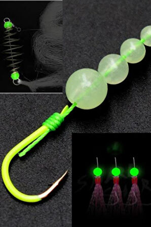 Eagenset Fosforlu Glow Beyaz 5x7 mm Silikon Yumuşak Boncuk Olta Takımı, Çapari, Jig Yapım Malzemesi 50 Adet