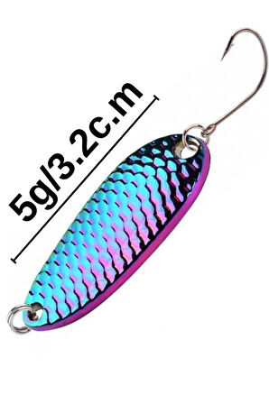 Eagenset Kaşık 5g/3.2c.m Çok renkli Yapay Yem, Spin, Rapala, Jig Yem, Zoka Yem, Alabalık, Çinekop, Levrek, Lüfer, Palamut, Zargana, Turna, Zoka Yem