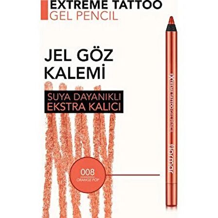 FLORMAR Extreme Tattoo Gel Pencil 08 Orange Pop