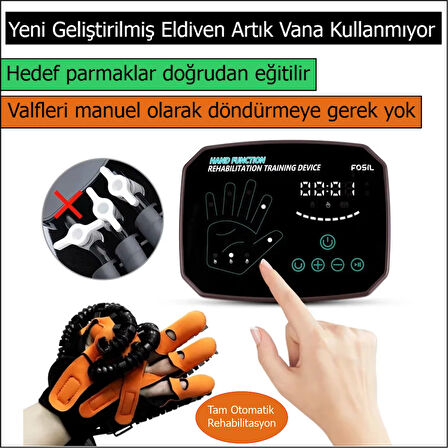 Ayna Modlu El Rehabilitasyon Robotu - Beyin ve Sinir İyileştirme Eldiveni  (Sol El L Beden)