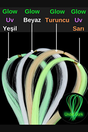 Eagenset Fosforlu Glow ve Neon UV Yeşil 40 Metre Poşet Çapari Simi, Jig Yapım Malzemesi