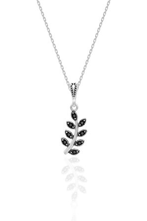 Gümüş Markazit Set Yaprak Modeli Gümüş Üçlü Set 925 Ayar ST128