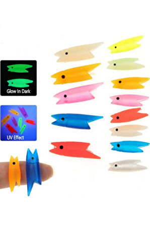 Eagenset Silikon Balık Kafası Neon UV Sarı Yapay Yem Olta Takımı, Çapari, Jig, Yapım Malzemesi 3 cm 5 Adet