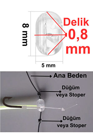 Eagenset Dört Yönlü Şeffaf Boncuk 5x8 mm 20li Paket