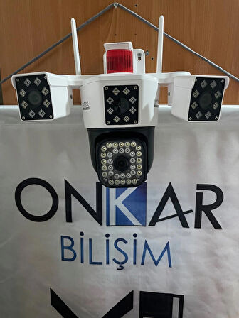 9MP 3 KAMERALI WİFİ PTZ KABLOSUZ GÜVENLİK KAMERASI