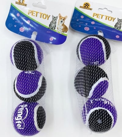 Pets Clup Tenis Topu 3’lü Mor