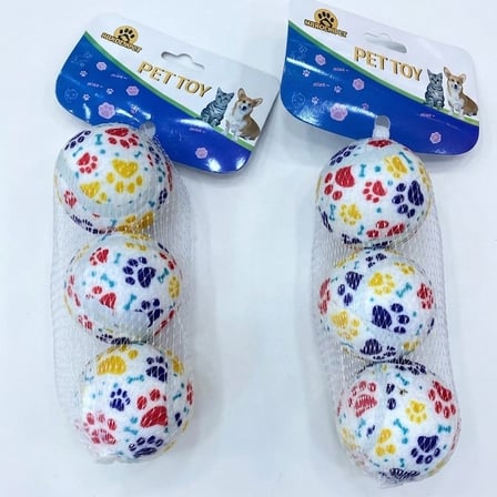 Pets Clup Tenis Topu Pati Desenli 3’lü