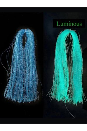 ea genset Mavi Fosforlu, Karanlıkta Parlayan, Glow / Luminous in The Dark, Ultraviyole (UV) Neon Işıkta Parlayan Poşet Çapari Simi Jig Yapım Malzemesi