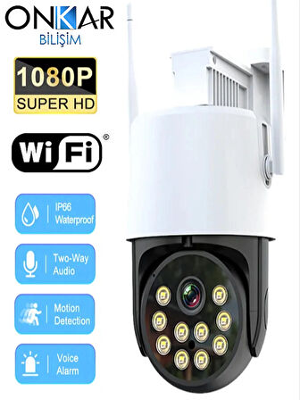 3MP WİFİ KABLOSUZ GÜVENLİK KAMERASI HAREKETLİ SESLİ GECE RENKLİ