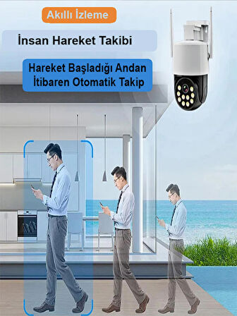 3MP WİFİ KABLOSUZ GÜVENLİK KAMERASI HAREKETLİ SESLİ GECE RENKLİ