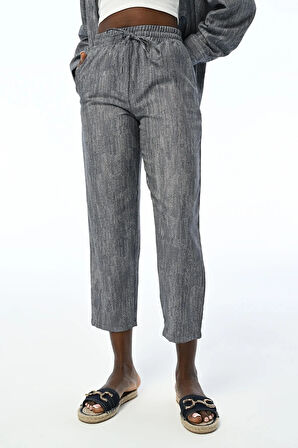 KADIN LACİVERT RAHAT KALIP  PANTOLON