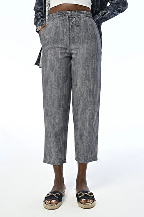 KADIN LACİVERT RAHAT KALIP  PANTOLON