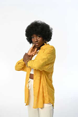 KADIN OVERSIZE DESENLİ ŞİFON İNCE GÖMLEK